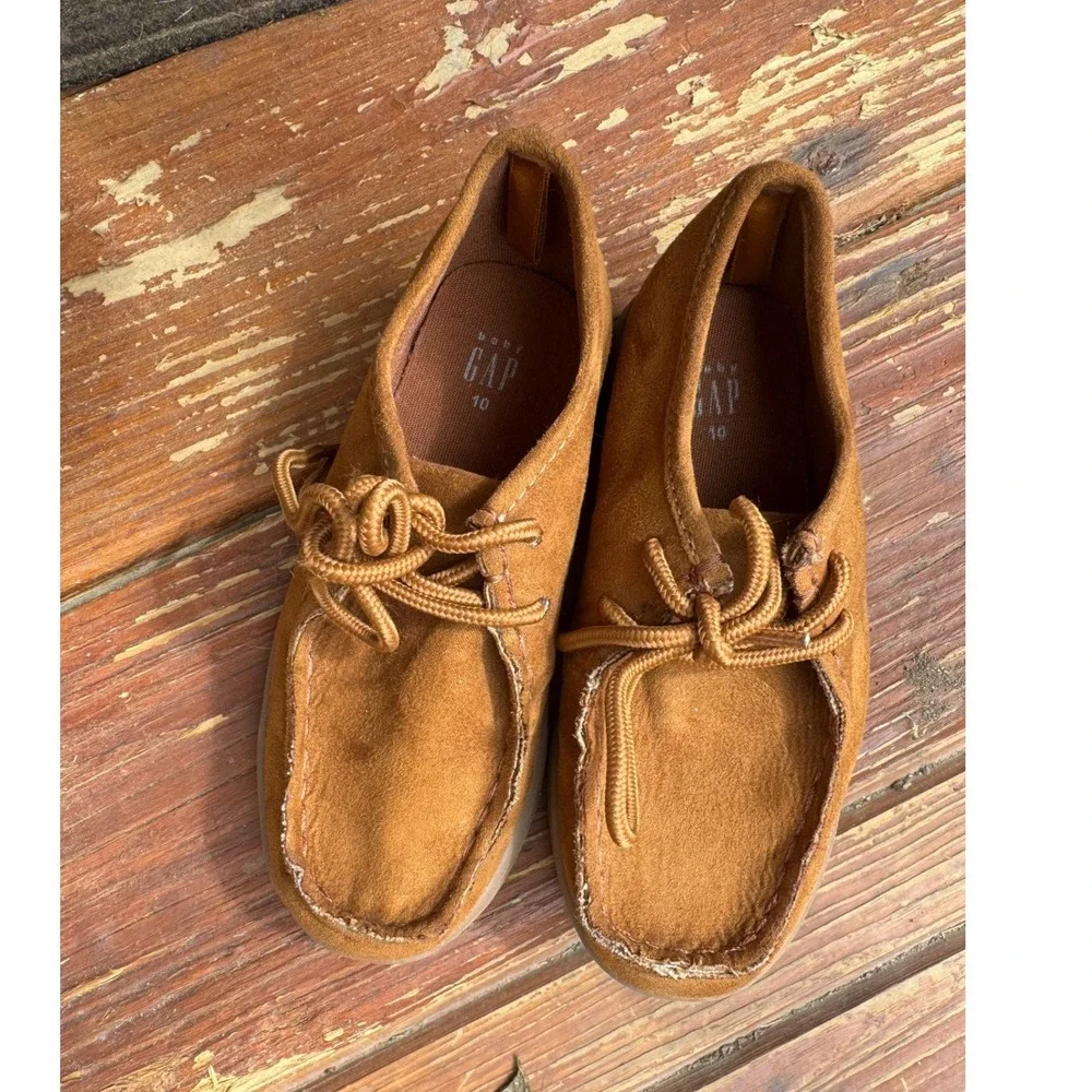 Baby Gap Toddler Boys Tan Brown Faux Suede Moc Boots Size‎ 10